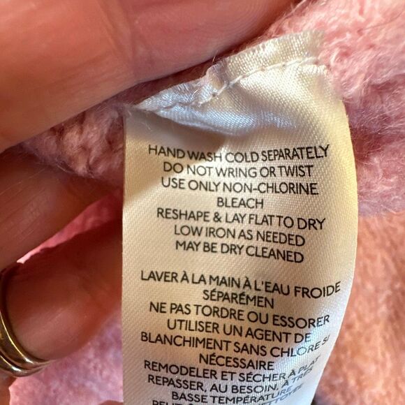 Free People Bradley Sweater Pink Small  Knitted Pullover Cropped Boho Chunky - Picture 7 of 9